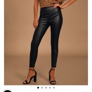 Black leather leggings